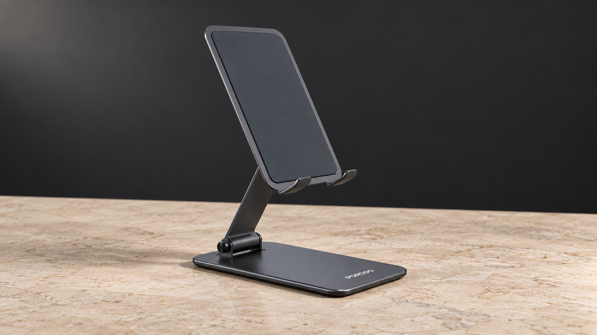 GREY Studio editorial | Porodo Foldable Desktop Stand with Anti-Slip Base - Gray | PDCCT15GY