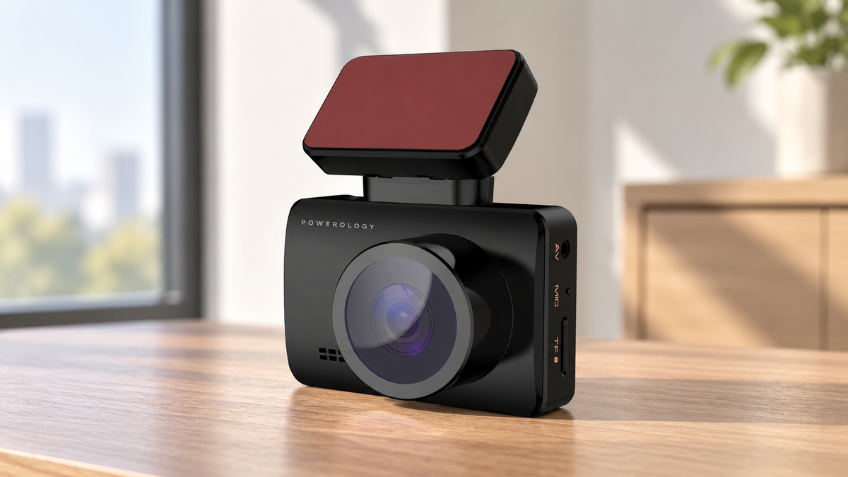 GREY Studio lifestyle | Powerology Dash Camera Pro Gap-less Cycling Recording with Full-HD Quality | PDCMQ58PBK
