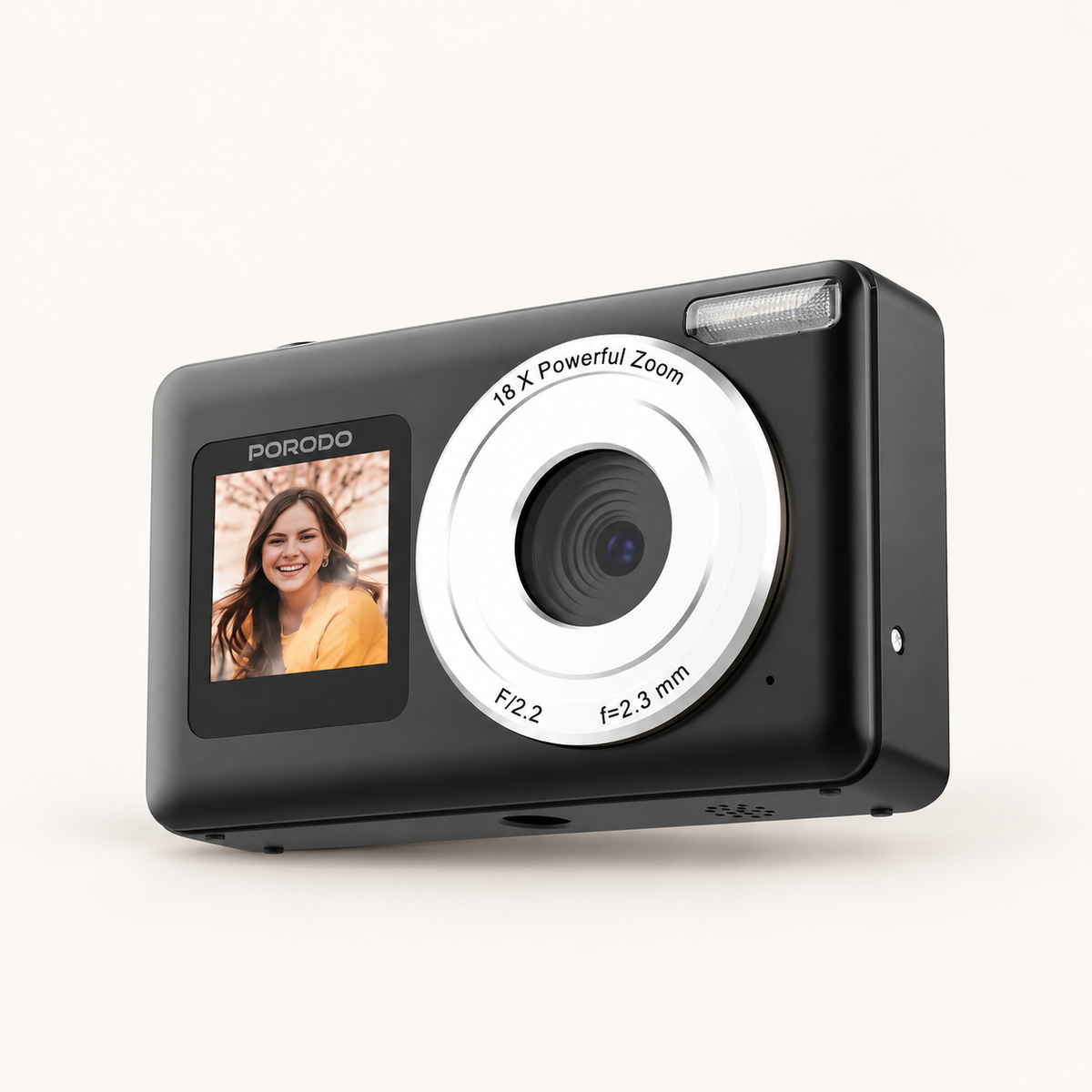 GREY Studio catalog | Porodo Lifestyle Dual-Screen Digital Camera - Black | PDETK07BK