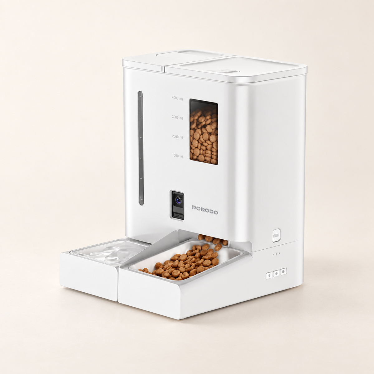GREY Studio catalog | Porodo Petmate Automatic Pet Feeder with Wi-Fi, Camera & App Control - White | PDFD035VWH