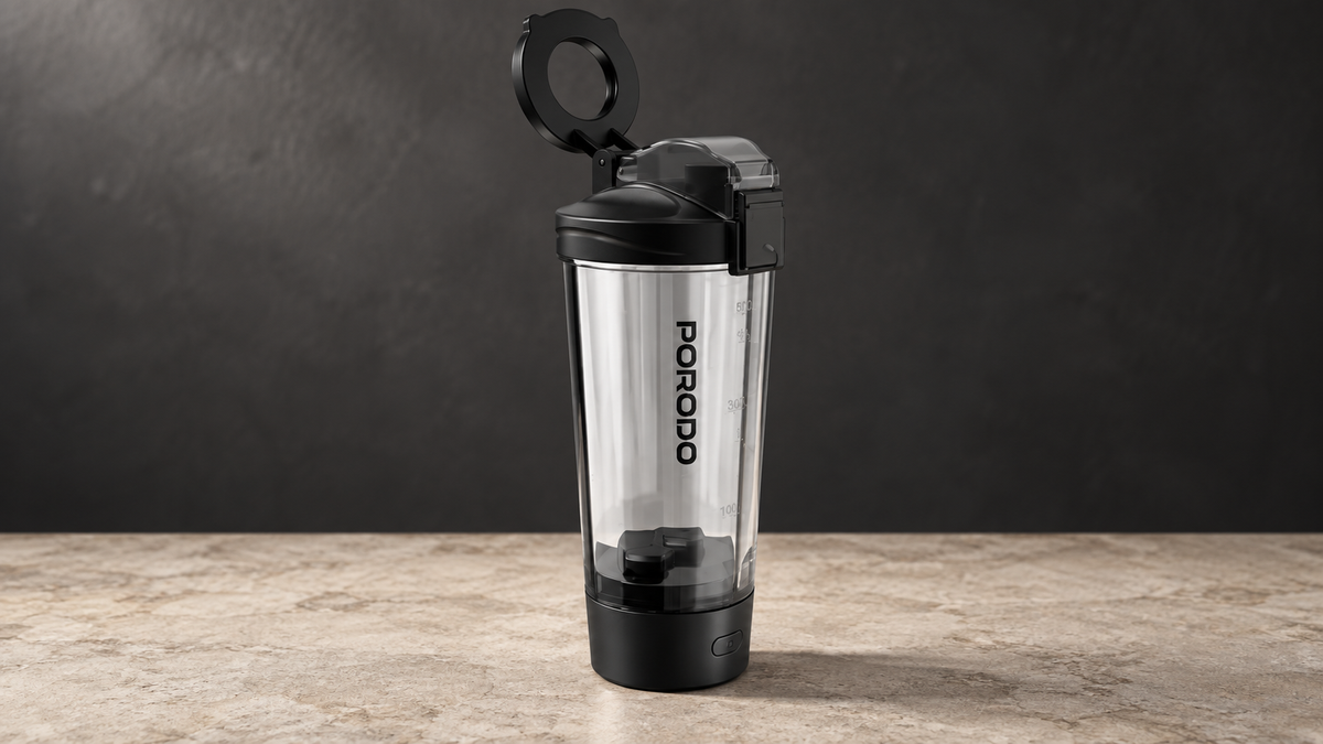 GREY Studio editorial | Porodo Lifestyle Grip & Mix Protein Shaker Bottle - Black | PDFFX396FQ