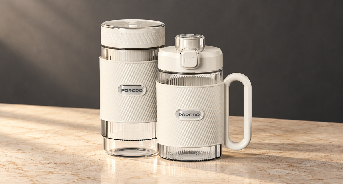 GREY Studio editorial | Porodo Lifestyle Portable Dual-Cup Smoothie Blender - White | PDGCZ0710WH