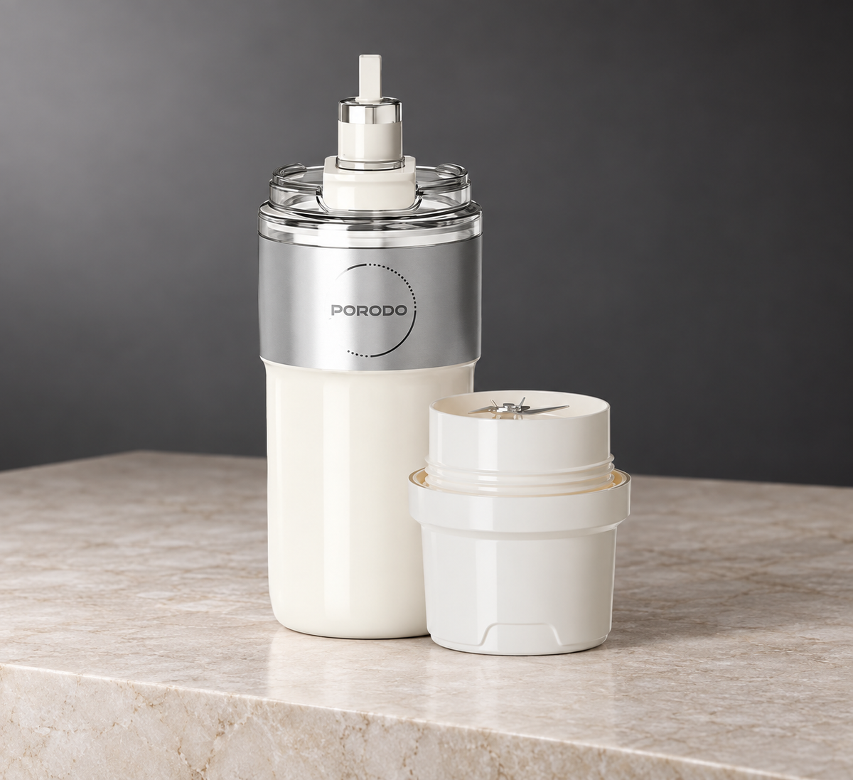 GREY Studio editorial | Porodo Lifestyle Vacuum-Insulated Stainless Blender Cup - White | PDGCZK378WH