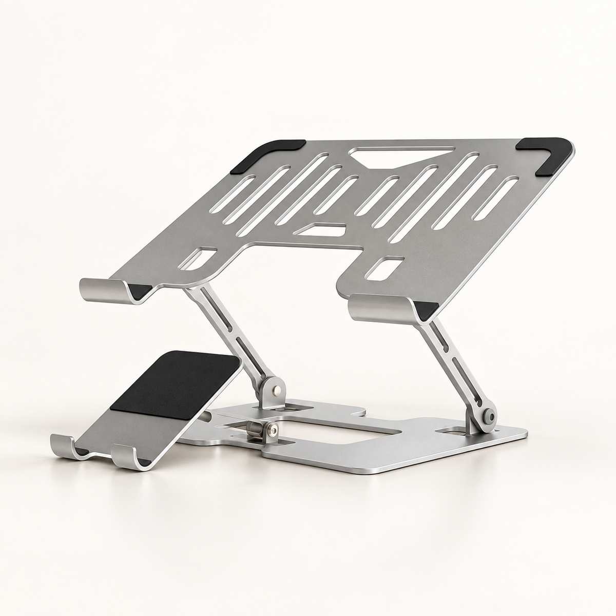 GREY Studio catalog | Porodo Smart Folding Multi-Device Stand - Silver | PDHSM09SL