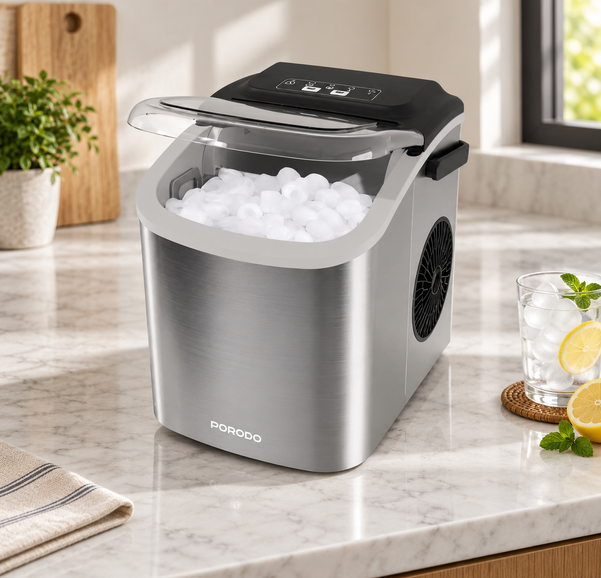 GREY Studio lifestyle | Porodo Lifestyle Instant Bullet Ice Maker - Silver | PDHZB12SL