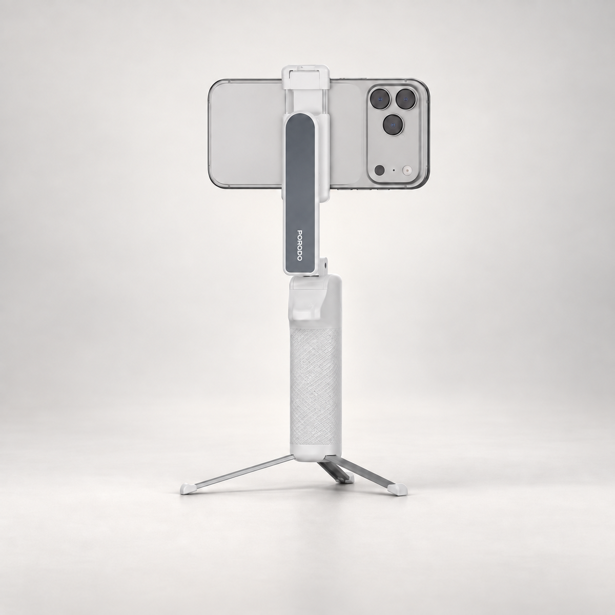 GREY Studio catalog | Porodo Malibu Selfie Stick with Tripod and Bluetooth Shutter Button - White | PDI10WH
