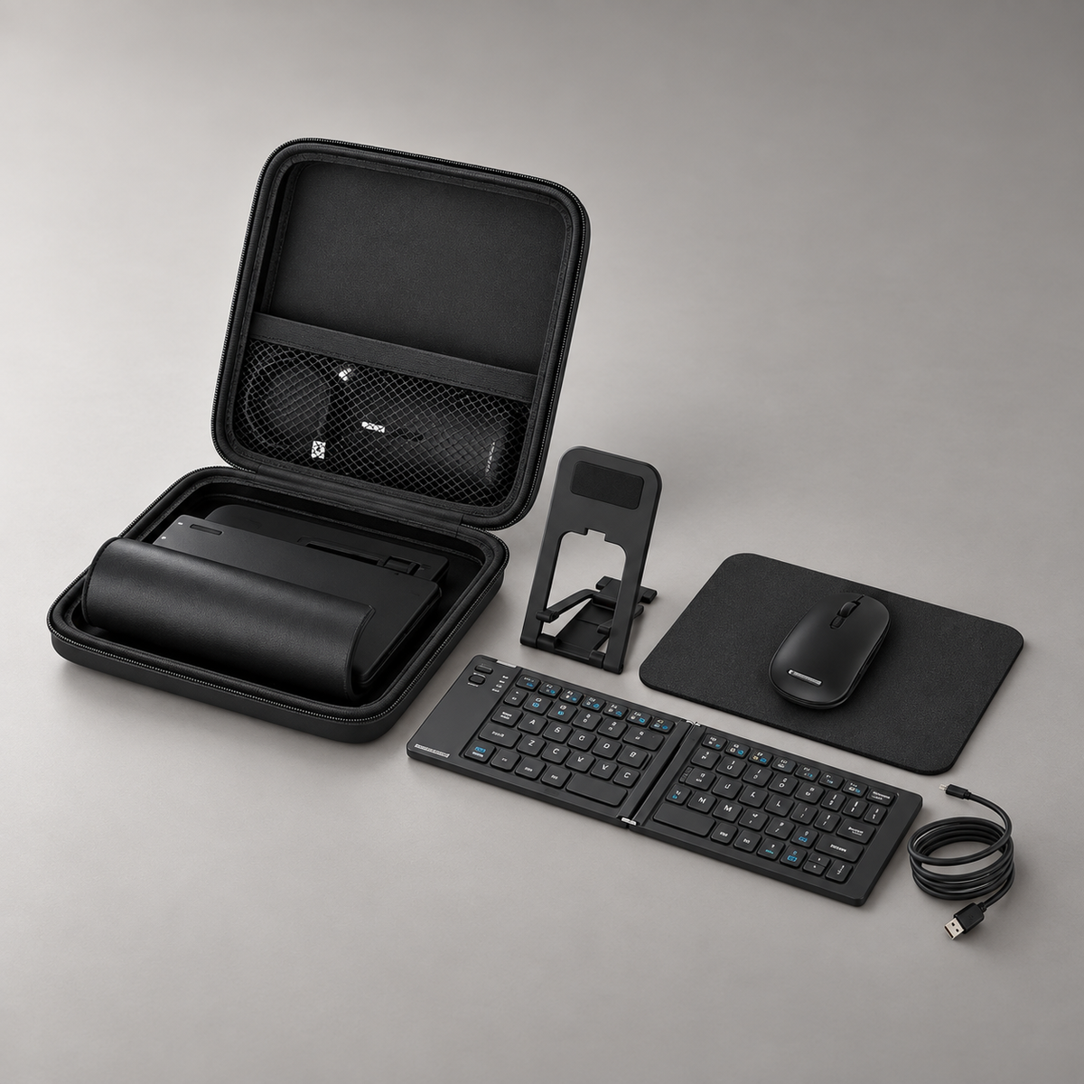GREY Studio catalog | Porodo 6-In-1 Keyboard & Mouse Set - Black | PDKBMSC2285