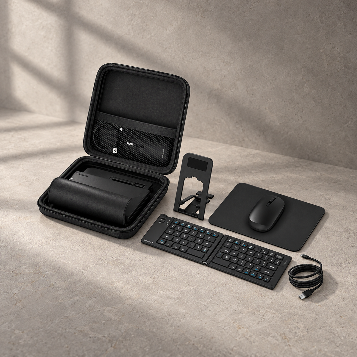 GREY Studio editorial | Porodo 6-In-1 Keyboard & Mouse Set - Black | PDKBMSC2285