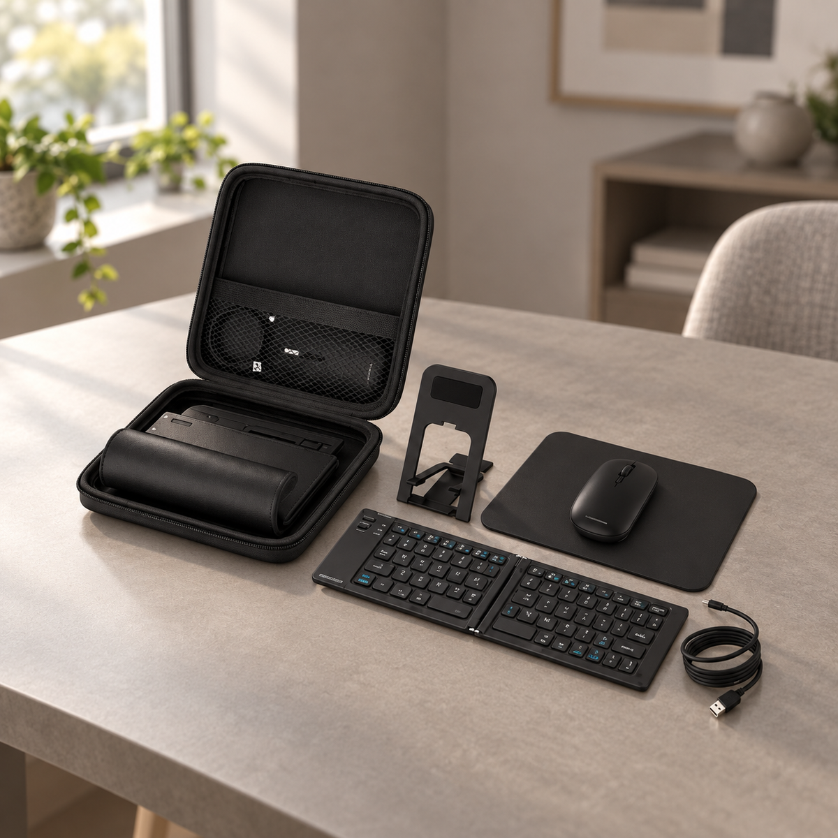 GREY Studio lifestyle | Porodo 6-In-1 Keyboard & Mouse Set - Black | PDKBMSC2285