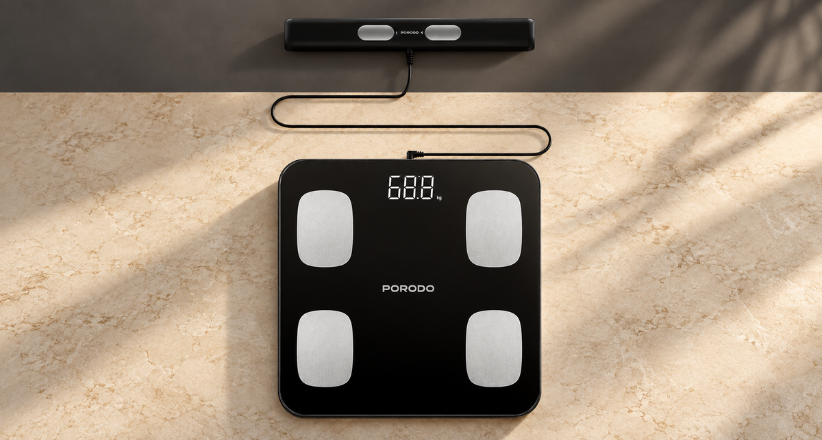 GREY Studio editorial | Porodo Lifestyle Precise Analysis Smart Scale - Black | PDLFST089BK