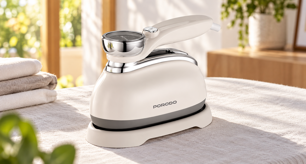 GREY Studio lifestyle | Porodo Lifestyle Retro Thermometer Steam & Heat Iron - White | PDLFST116WH