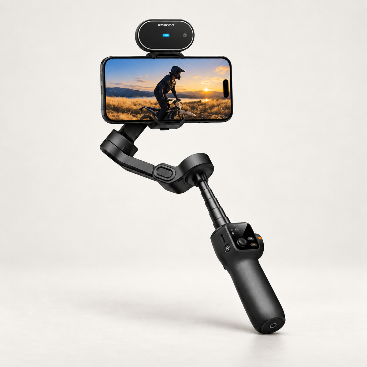 GREY Studio catalog | Porodo Velocam 3-Axis Gimbal Stabilizer - Black | PDLFST176BK