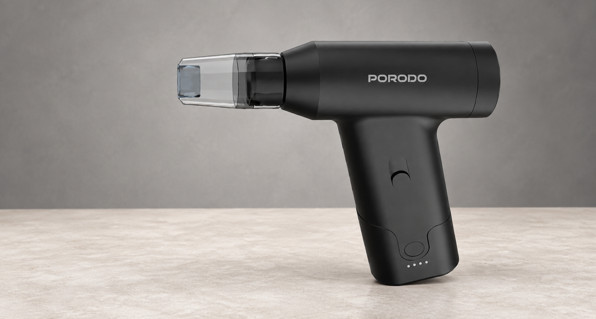 GREY Studio editorial | Porodo Lifestyle Dual Mode Air Duster & Vacuum - Black | PDLFST179BK