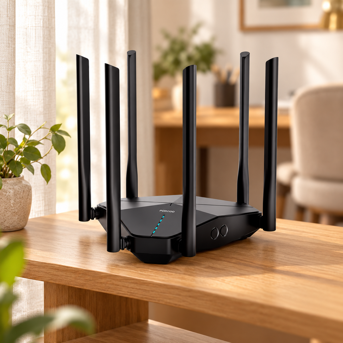 GREY Studio lifestyle | Porodo Dual Band Portable Wi-Fi Router - Black | PDLFST207BK