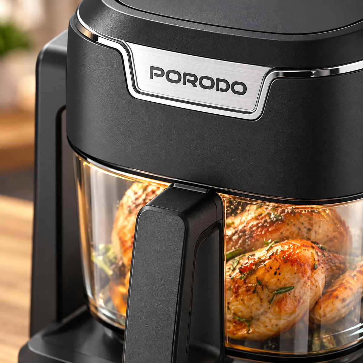 GREY Studio detail | Porodo Lifestyle Quick Flip 3-In-1 Air Fryer | Grill | Hot Pot 4.5L - Black | PDLFST209BK