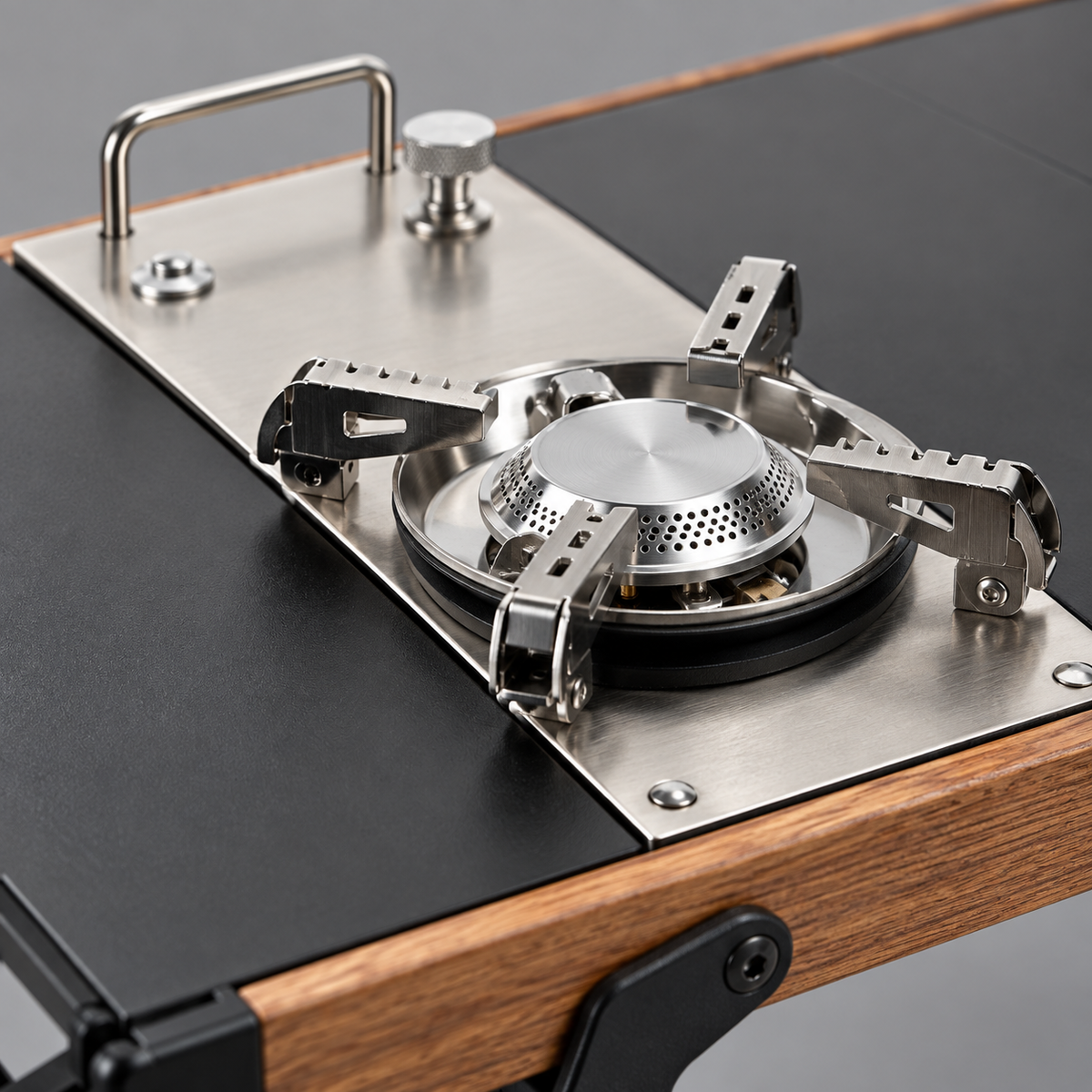 GREY Studio detail | Porodo Lifestyle Cooking Set Dual Stove Camping Table - Black | PDLFST219BK