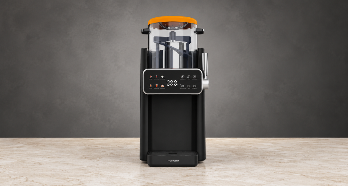 GREY Studio editorial | Porodo Lifestyle Frapp� Ice Cream & Slushie Maker with Multi-Texture Ice Maker - Black & Orange | PDLFST2506BKOG
