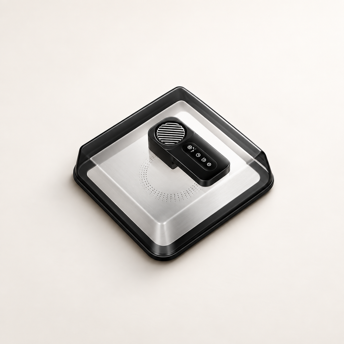 GREY Studio catalog | Porodo Lifestyle Defroze Quick Defrosting Food Tray with UVC LED Protection - Black | PDLFST801BK