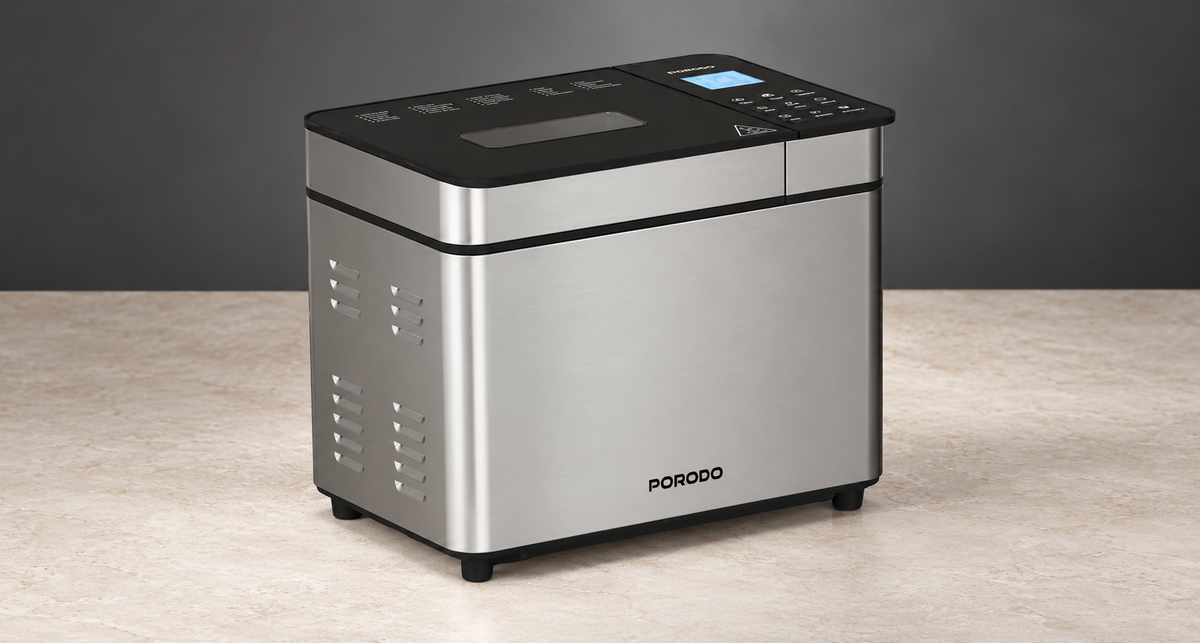 GREY Studio editorial | Porodo Lifestyle Khabaz Stainless Steel Automated Bread Maker with 25 Preset Programs - Black | PDLFSTBM9SLBK