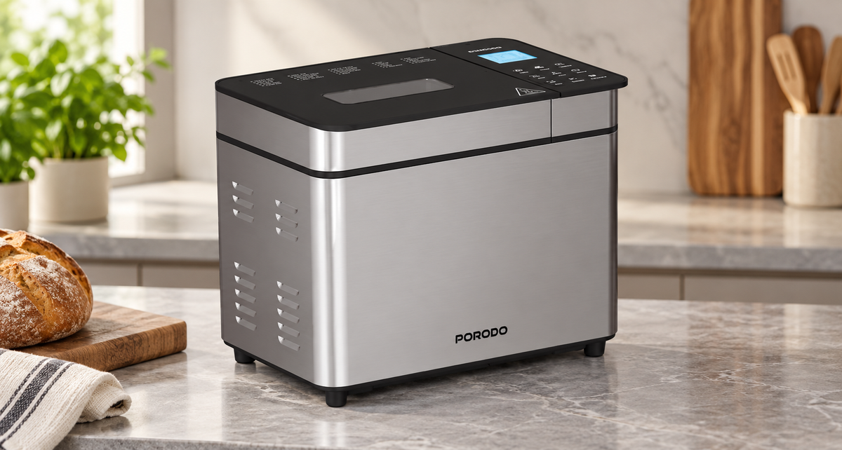 GREY Studio lifestyle | Porodo Lifestyle Khabaz Stainless Steel Automated Bread Maker with 25 Preset Programs - Black | PDLFSTBM9SLBK