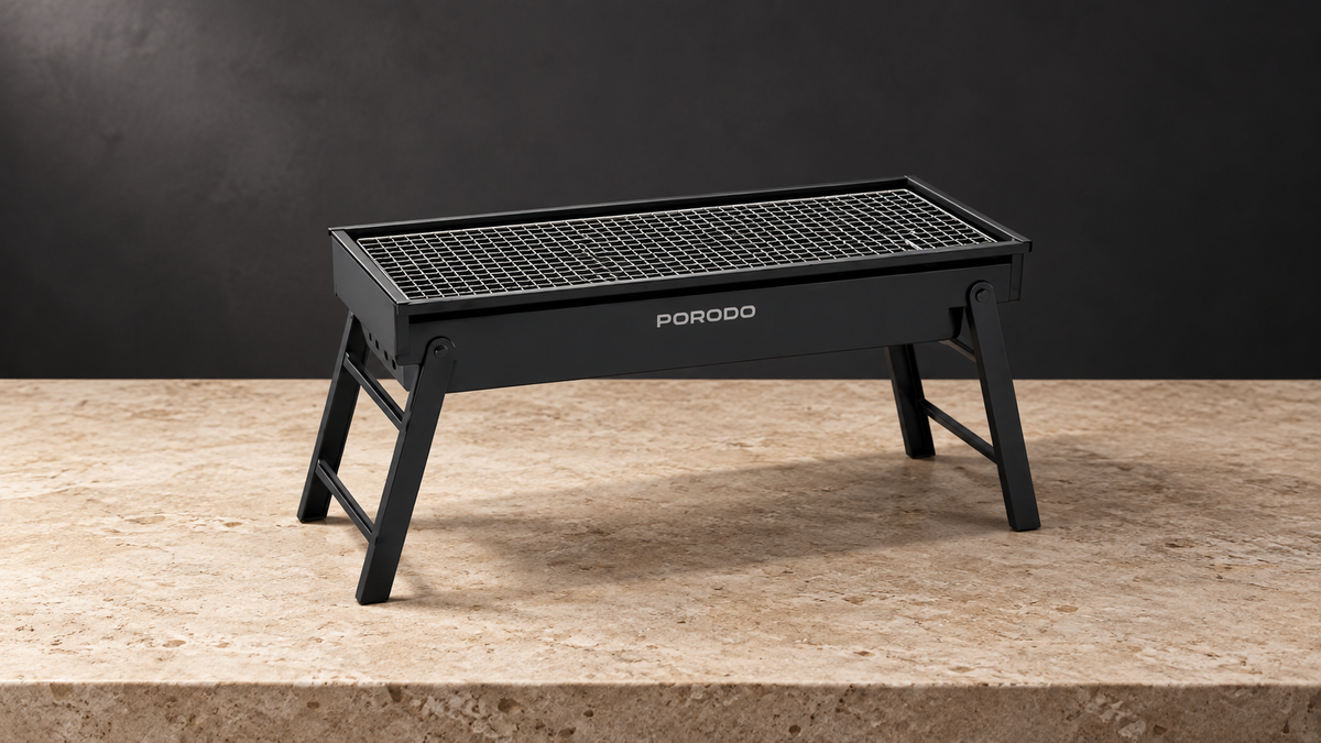GREY Studio editorial | Porodo Lifestyle Portable Folding Large BBQ Grill - Black | PDLFSTBSABK