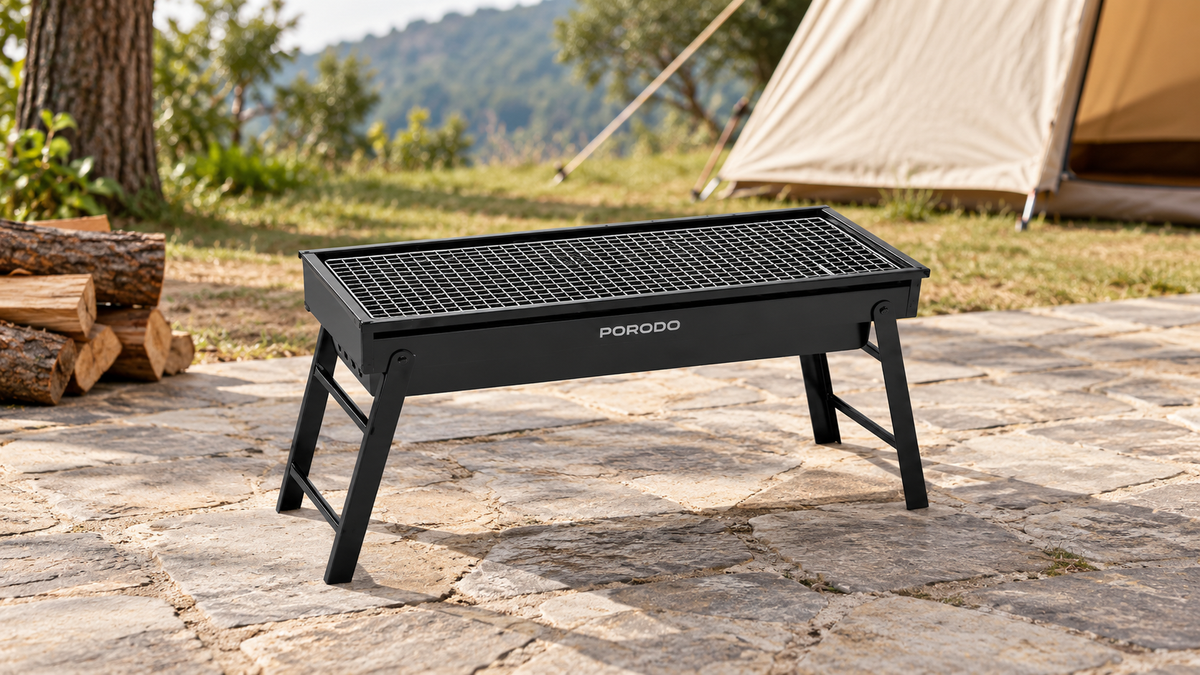 GREY Studio lifestyle | Porodo Lifestyle Portable Folding Large BBQ Grill - Black | PDLFSTBSABK