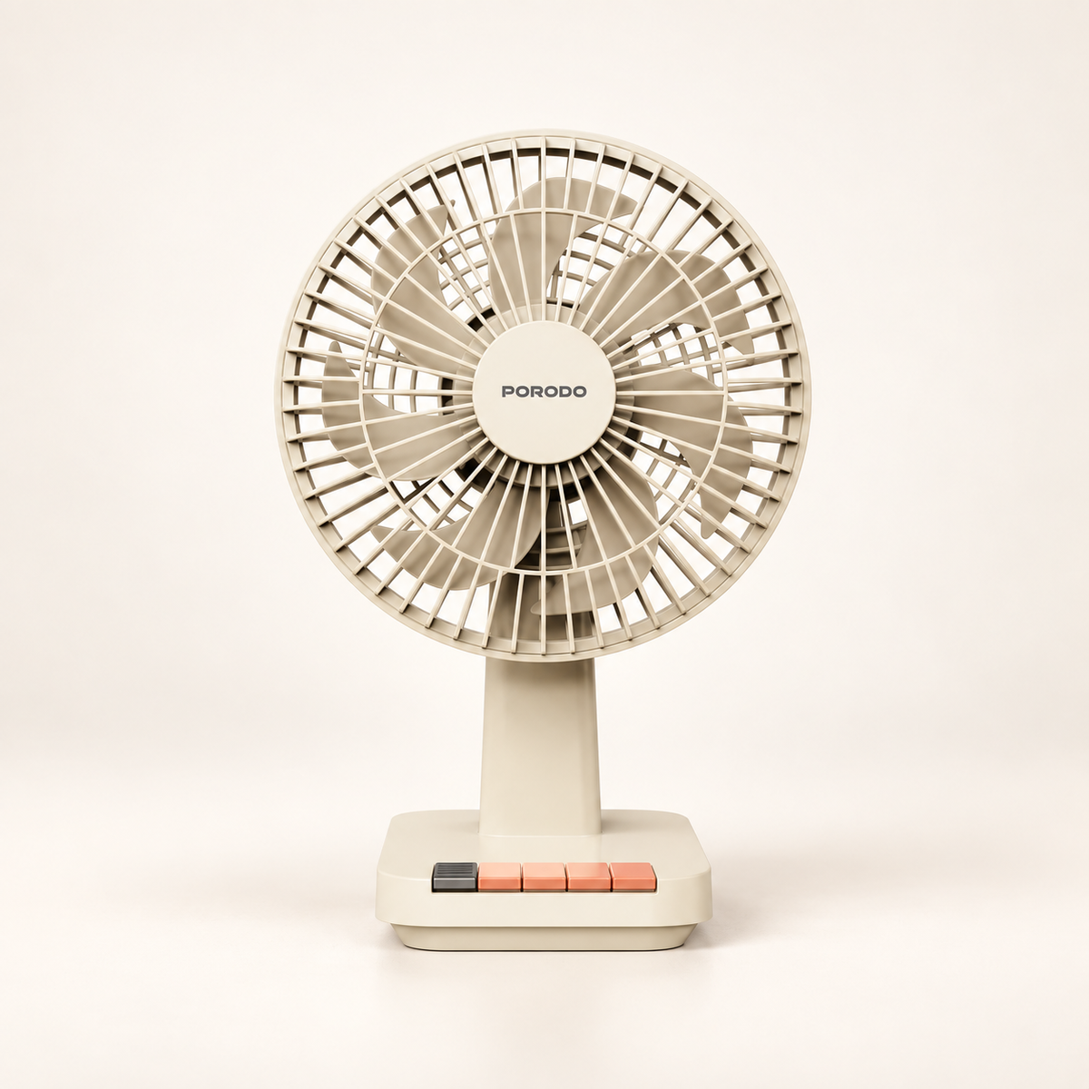GREY Studio catalog | Porodo Lifestyle Chillo Portable Desk Fan with Oscillating Function & Indicator Lights - Beige | PDLFSTDF1BG
