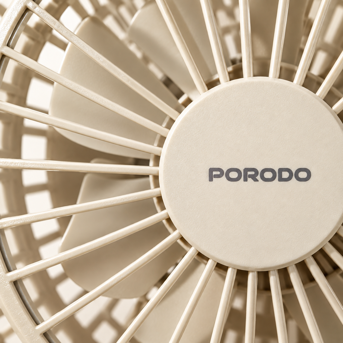 GREY Studio detail | Porodo Lifestyle Chillo Portable Desk Fan with Oscillating Function & Indicator Lights - Beige | PDLFSTDF1BG