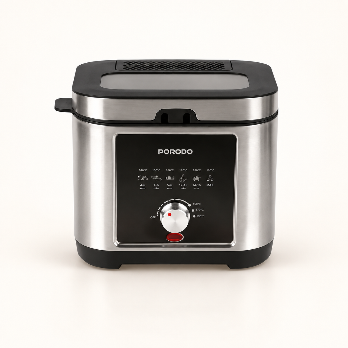 GREY Studio catalog | Porodo Lifestyle Stainless Steel 2.5L Deep Fryer with Adjustable Temperature & Non-Stick Tray - Silver | PDLFSTED02FSL