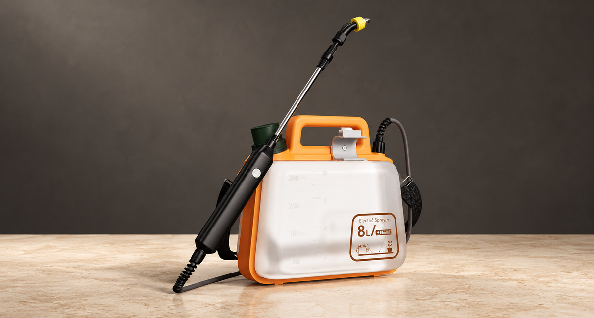 GREY Studio editorial | Porodo Lifestyle AquaSplash Electric Garden Sprayer with Dual Spray Modes - Orange | PDLFSTEWPOG