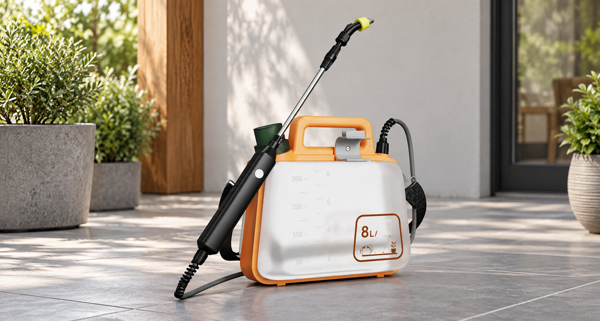 GREY Studio lifestyle | Porodo Lifestyle AquaSplash Electric Garden Sprayer with Dual Spray Modes - Orange | PDLFSTEWPOG