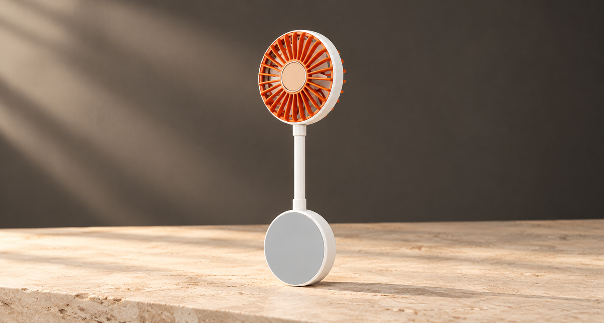 GREY Studio editorial | Porodo Lifestyle Chillo Mag 1200mAh Rechargeable Fan - White | PDLFSTFF2WH
