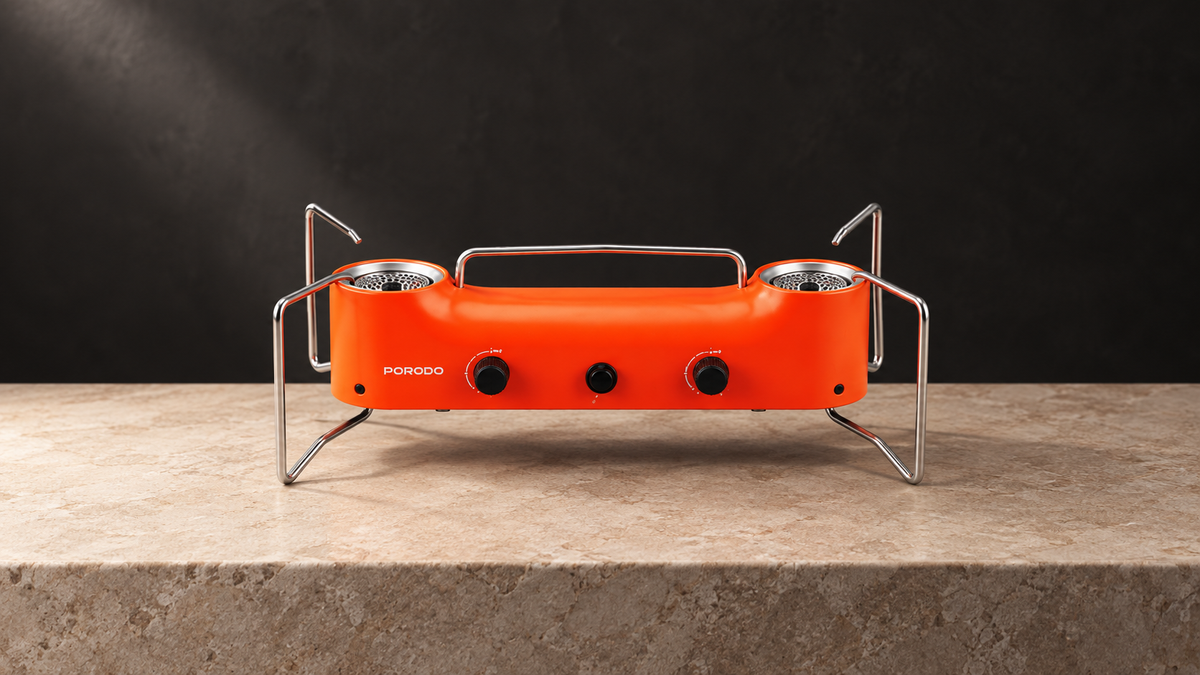 GREY Studio editorial | Porodo Lifestyle Dual Burner Camping gas Stove - Orange | PDLFSTJY02OR