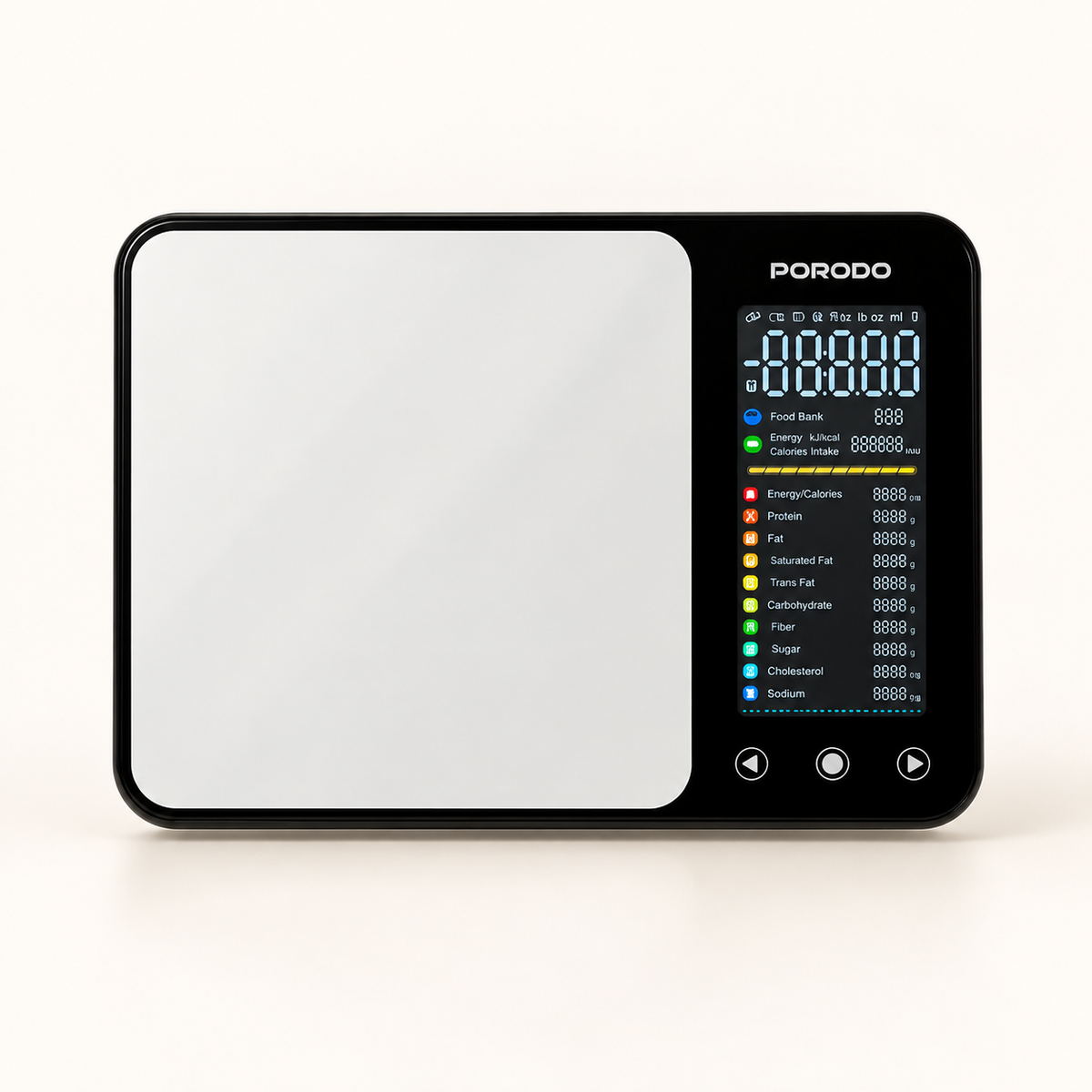 GREY Studio catalog | Porodo Lifestyle Kalio Smart Food Kitchen Scale Measuring Tape with Nutritional Calculator - Silver | PDLFSTK86SL