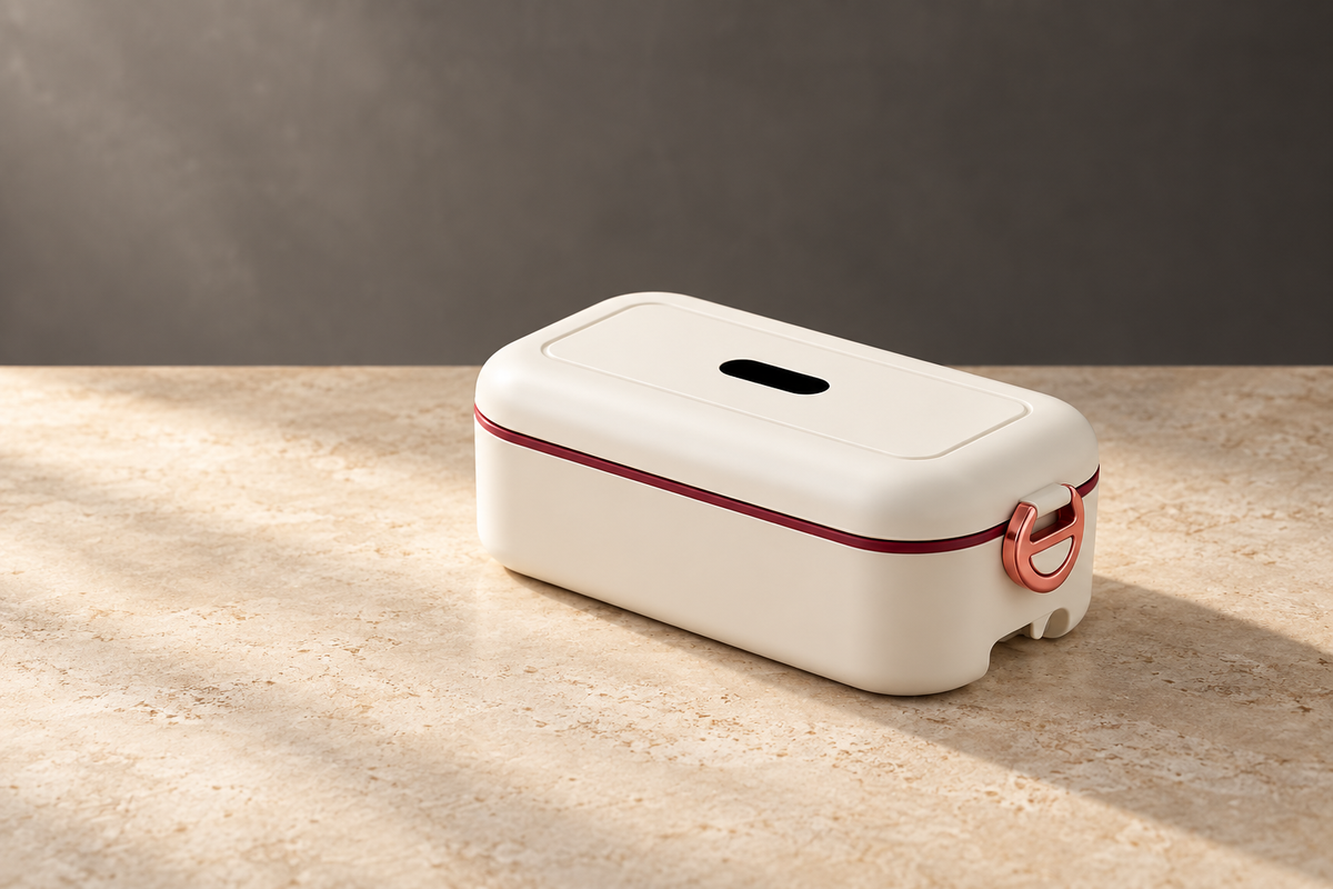 GREY Studio editorial | Porodo Lifestyle LunchMate Dual Mode Electric Lunch Box - White | PDLFSTL0376WH