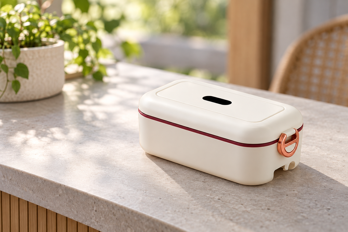 GREY Studio lifestyle | Porodo Lifestyle LunchMate Dual Mode Electric Lunch Box - White | PDLFSTL0376WH