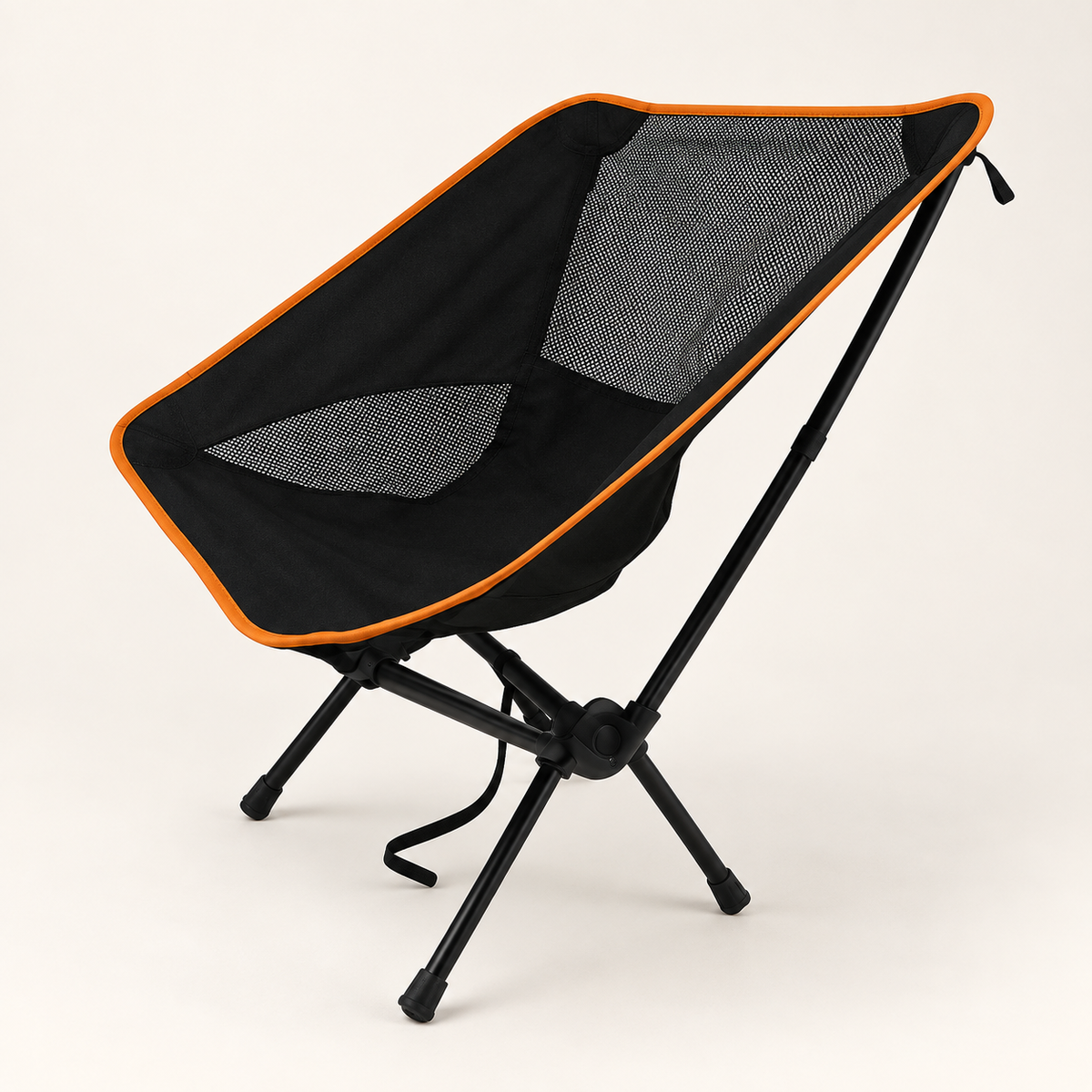 GREY Studio catalog | Porodo Lifestyle Mesh Fabric Comfort Camping Chair with Handy Storage Pouch - Black | PDLFSTMG01PBK