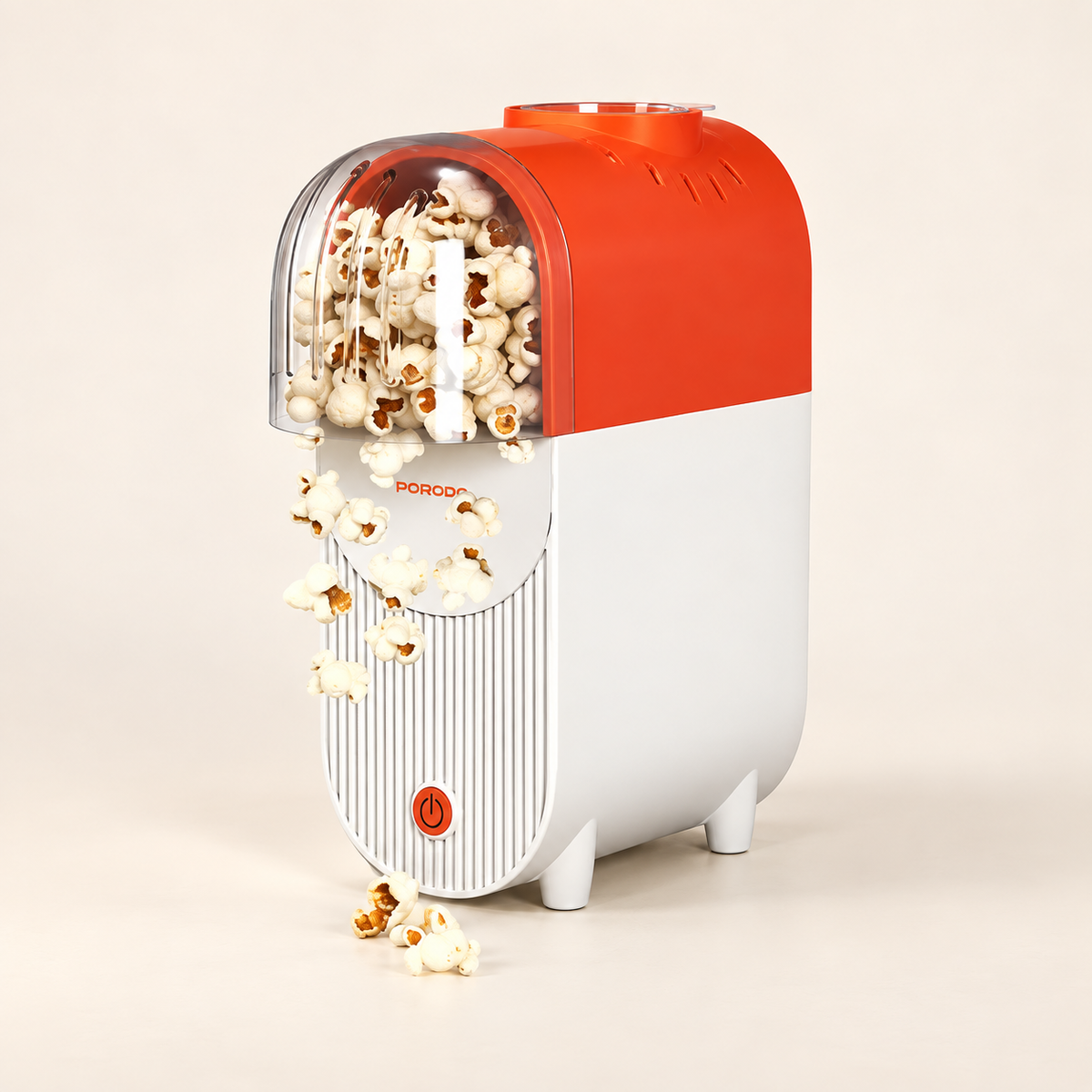 GREY Studio catalog | Porodo Lifestyle Popper Hot Air Popcorn Maker with Measuring Cup - White & Orange | PDLFSTN005WHOG