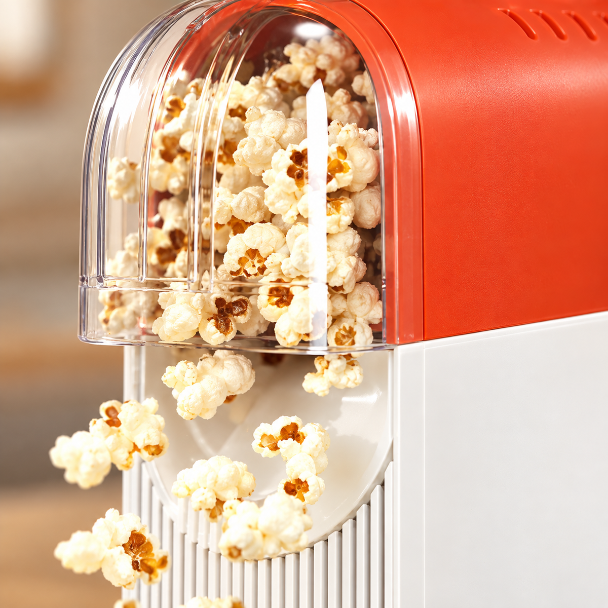 GREY Studio detail | Porodo Lifestyle Popper Hot Air Popcorn Maker with Measuring Cup - White & Orange | PDLFSTN005WHOG
