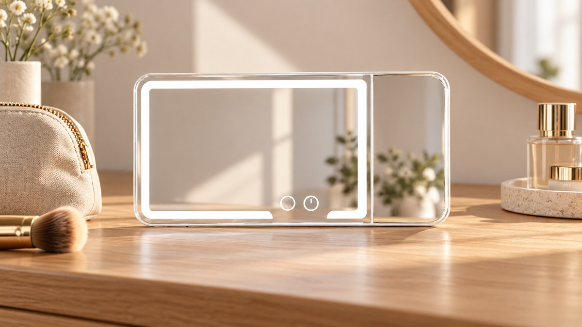 GREY Studio lifestyle | Porodo Lifestyle Shinevibe LED Car Makeup Mirror - Clear | PDLFSTNZ330