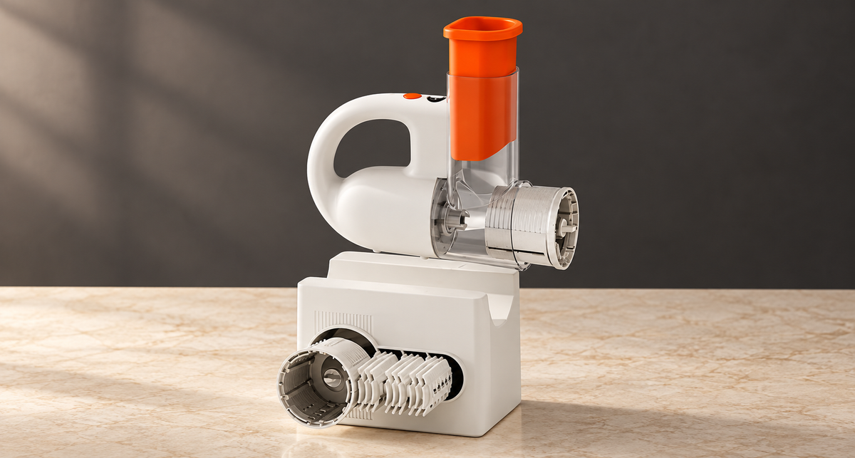 GREY Studio editorial | Porodo Lifestyle Fresko Multi-Functional Salad Maker with 4 Slicing Blades - White | PDLFSTQC3WH