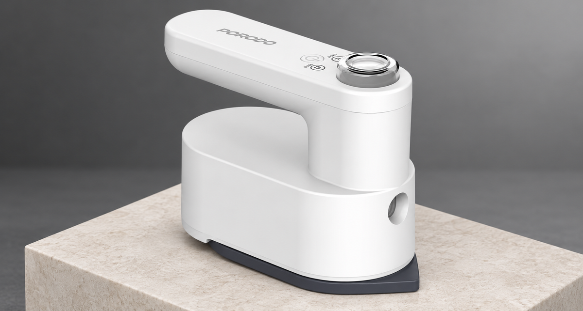 GREY Studio editorial | Porodo Lifestyle Heatpulse Portable Steam Iron - White | PDLFSTSIWH
