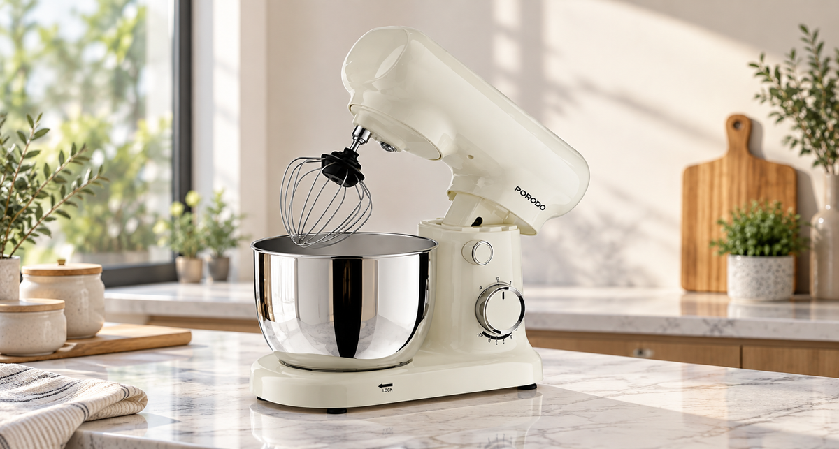 GREY Studio lifestyle | Porodo Lifestyle Tilt-Head Electric Household Stand Mixer - White | PDLFSTSMWH