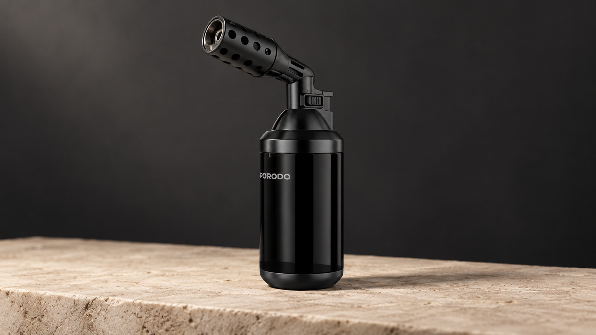 GREY Studio editorial | Porodo Lifestyle Jetblaze Windproof Flame Lighter - Black | PDLFSTWBGLBK