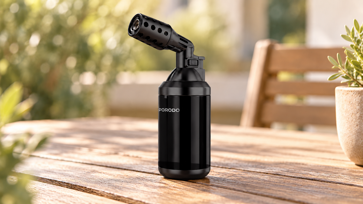 GREY Studio lifestyle | Porodo Lifestyle Jetblaze Windproof Flame Lighter - Black | PDLFSTWBGLBK