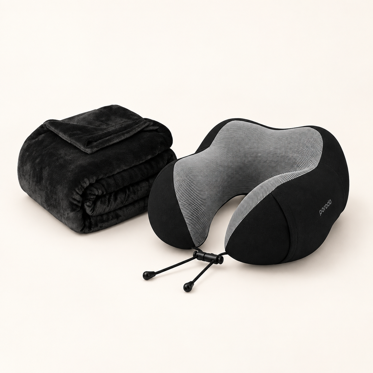 GREY Studio catalog | Porodo Lifestyle Travel Comfort Duo - Black | PDLFSTWY25BK