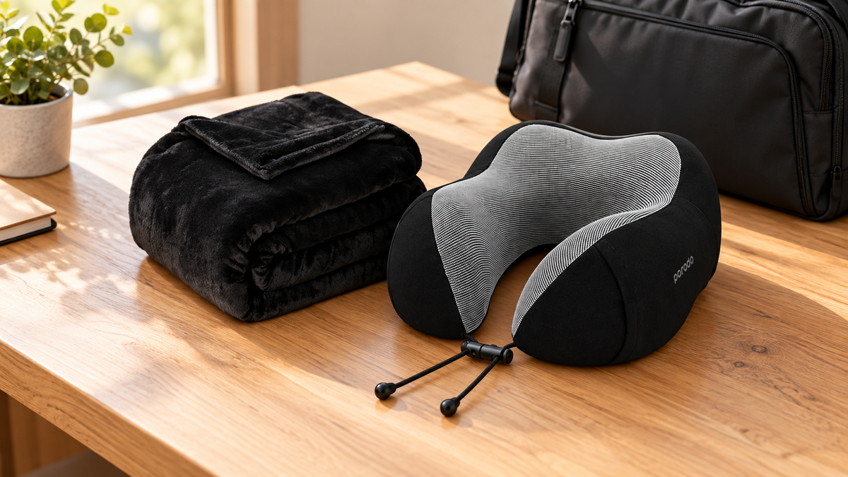 GREY Studio lifestyle | Porodo Lifestyle Travel Comfort Duo - Black | PDLFSTWY25BK