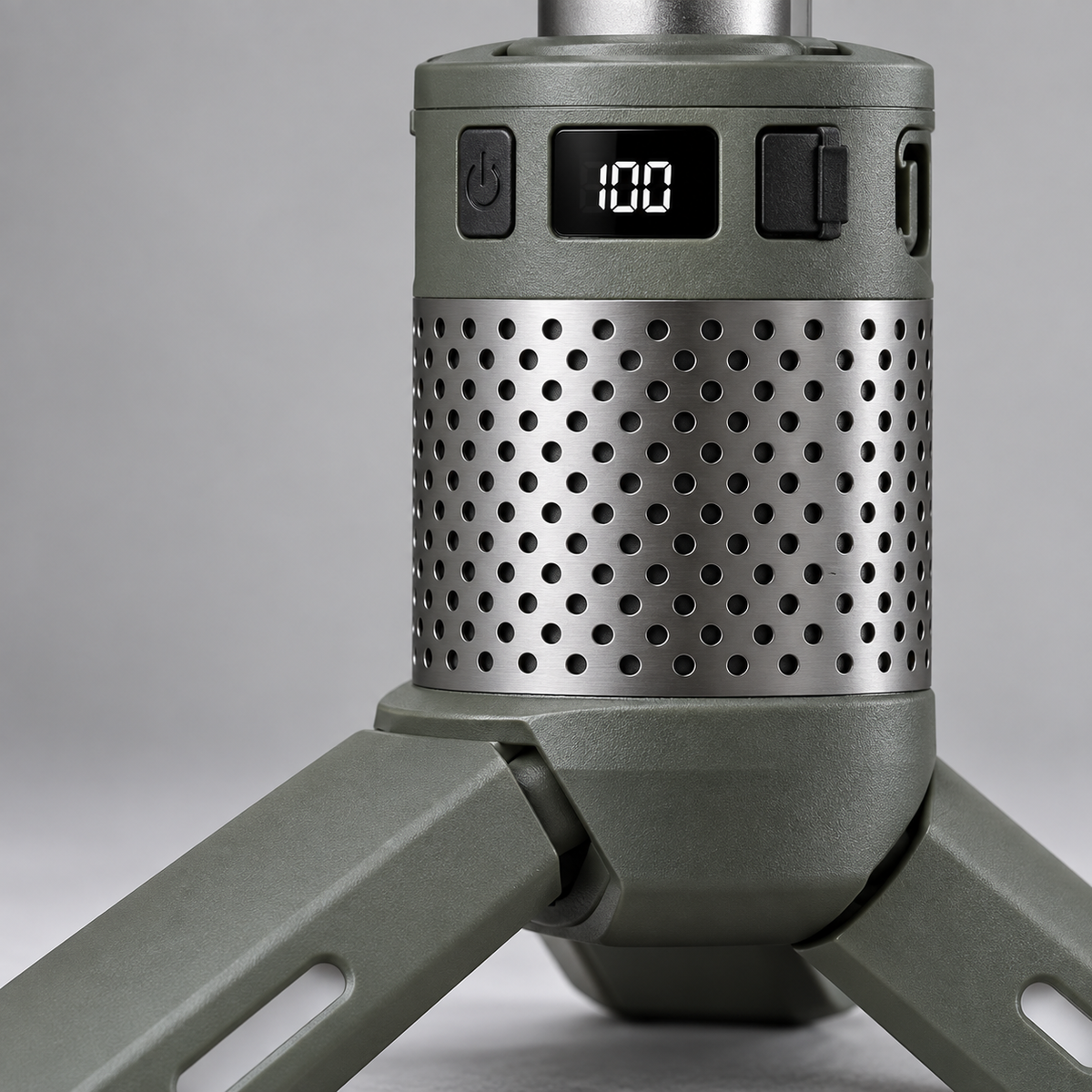 GREY Studio detail | Porodo Lifestyle Foldable Lantern LED Camping Light with Tripod Base & RGB Lighting - Green | PDLFSTXQZ12GN