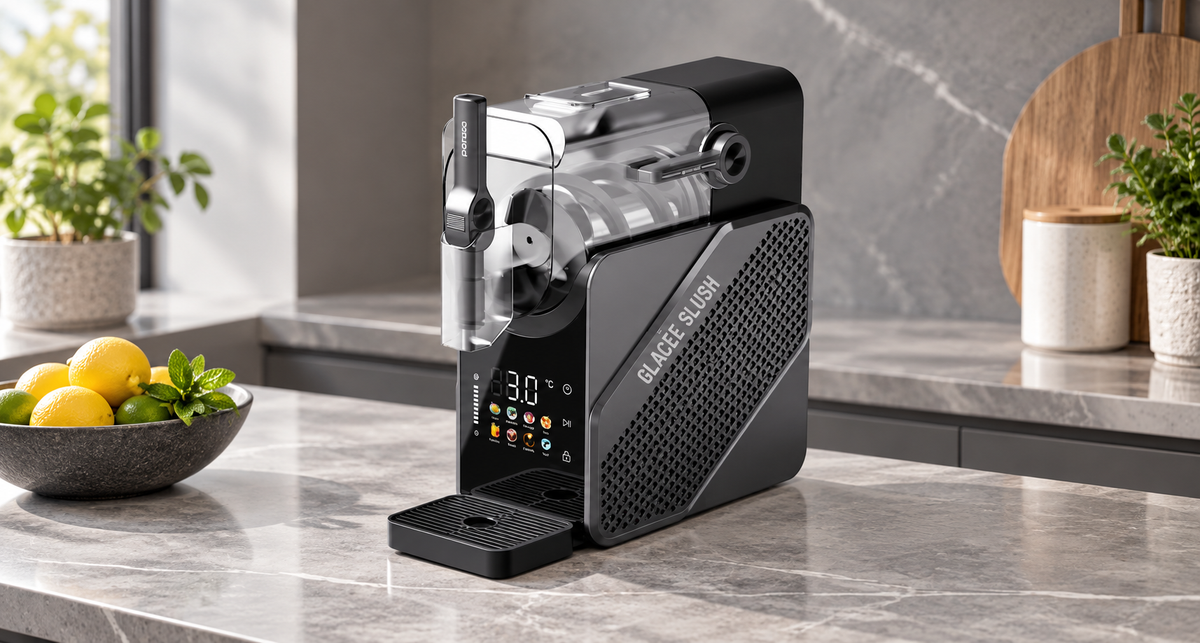 GREY Studio lifestyle | Porodo Lifestyle Glacee 2-In-1 Slushie & Ice Cream Maker with Cooling Control Display - Black | PDLFSTXRJGY