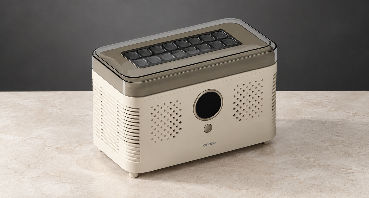 GREY Studio editorial | Porodo Lifestyle Frostiq Portable Ice Cube Maker - Beige | PDLFSTZBJ04BG